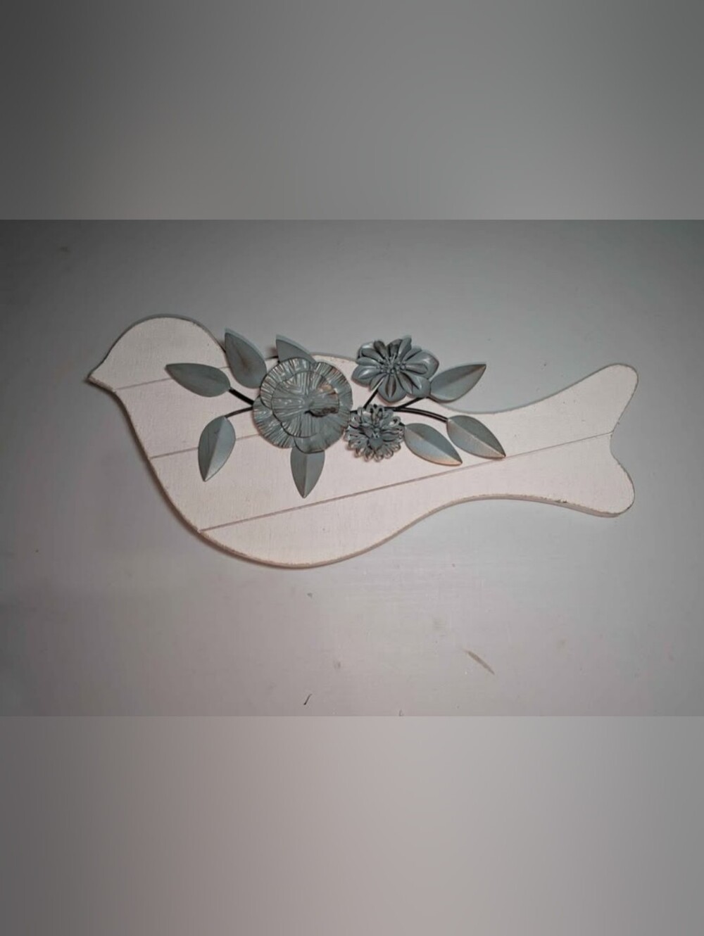 White Wooden Bird Decor